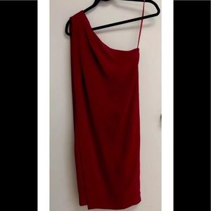 DVF Red off the shoulder dress